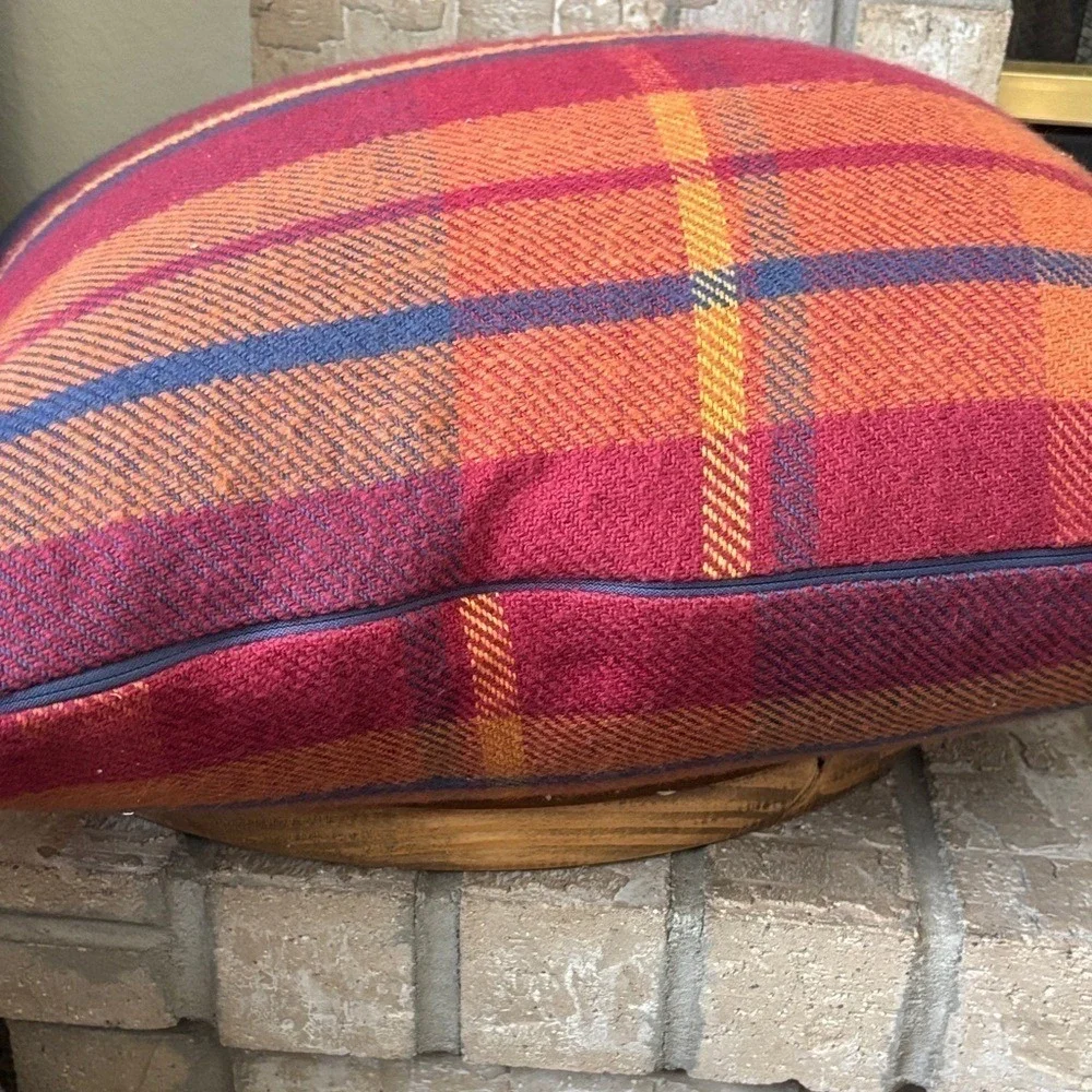 Sonoma Oversized Fall Plaid Square Throw Pillow (Red, Orange, Blue, Purple) 20